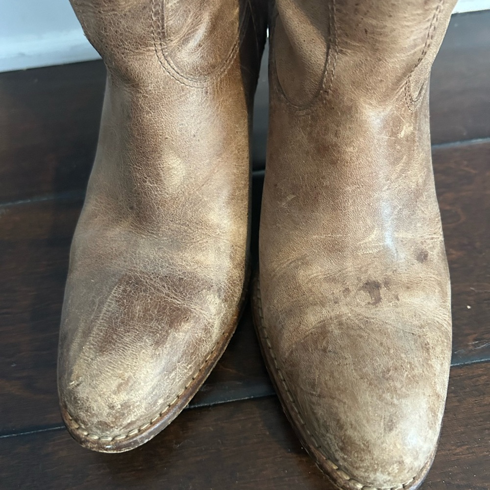 Jessica Simpson brown tan  Leather Cowboy Boots - Picture 7 of 9